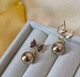 Сережки деликатные подвески Бантики jewelry Коричневые - изображение 3
