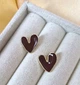 Сережки деликатные Сердечки jewelry Коричневые - изображение 2