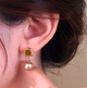 Сережки деликатные подвески 2.5х1 см jewelry Коричневые - изображение 4