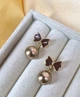 Сережки деликатные подвески Бантики jewelry Коричневые - изображение 5
