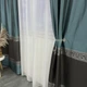 Штори з жакард, сучасні штори в спальню Бірюзові, з тюлем (SHTN-K7-3) - зображення 3