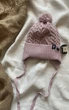 Зимняя детская вязаная шапка UNISEX с флисовой подкладкой, Пудра, размер 44-46 - изображение 1