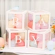 Набір декоративних коробок з написом Baby для повітряних кульок 30×30×30 см білий (142506) - зображення 2