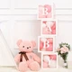 Набір декоративних коробок з написом Baby для повітряних кульок 30×30×30 см білий (142506) - зображення 3