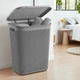 Кошик для білизни з кришкою і ручками, пластиковий 50 л, Сірий (014-ANTHRACITE) - зображення 3