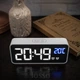 Часы настольные электронные зеркальные Losso Premium (BT) с LED подсветкой и термометром (белые), будильник - изображение 3