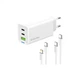 Зарядний пристрій ColorWay GaN Mini 65W PD Port PPS USB (USB-2C1A) cable Type-C&Lightning (CW-CHS058PDCL-WT) ColorWay CW-CHS058PDCL-WT 925596 - зображення 4