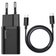 Зарядний пристрій Baseus 1xUSB 25W (USB-C) + Cable Type-C black (TZCCSUP-L01) Baseus TZCCSUP-L01 925379 - зображення 7