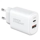 Зарядний пристрій Armorstandart 1xUSB-C PD25W + 1xUSB QC3.0 GaN white (ARM87066) Armorstandart ARM87066 925866 - зображення 4