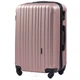Дорожня пластикова валіза Wings 2011 Flamingo середня (M) + розширення 5 см, на 4 колесах 64х43х26+5 см рожеве золото - зображення 1