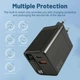 Зарядное устройство Rollo RT1 80W с выдвижным кабелем Type-C + порты USB, Type-C, быстрая зарядка PD, QC - Черный - изображение 2