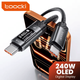 Кабель быстрой зарядки Toocki X111 c дисплеем Oled, Type-C 240W PD 3.1 для ноутбуков, телефонов - 2 метри - изображение 2