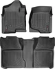 Килимки Weathertech Black для Chevrolet Silverado (mkII) 2007-2014 (Crew Cab)(з важелем 4x4)(1 ряд - 2 місця)(без сховища під 2 поряд) (WT 4413061-440660) - изображение 1