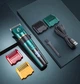 Акумуляторна машинка-тример 1800 mAh для стрижки домашніх тварин: собак, котів Pet Grooming Hair Clipper Kit / Чотири змінні насадки - 3мм, 6мм, 9мм, 12мм / Щіточка / Набір-комплект для грумінгу - зображення 9