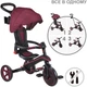 Трехколесный велосипед Globber серии Learning Trike Foldable 4 в 1 Бордовый (732-202-2) - изображение 3