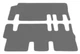 Двошарові килимки Sotra Premium Grey для Volkswagen Caravelle (T5-T6)(одні розсувні двері)(2-3 ряд) 2003-2024 (ST 90540-CH-Grey) - изображение 1