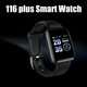 Спортивный фитнес-браслет умные часы Smart Band 116 Plus пульс давление шагомер Черный - изображение 6