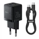 Мережевий зарядний пристрій Baseus Palm Fast Charger Type-C+USB 20W With Cable Type-C to Type-C Black (P10111608113-01) - зображення 1