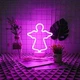 Ночник неоновый лампа Ангелочек розовый Angel - изображение 5