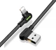 Двухсторонний зарядный кабель для iPhone iPad McDodo 90° USB to Lightning с LED подсветкой 1.2m - изображение 2
