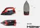 Праска Holmer HIC-2538, Black/Red, 2500W, кераміка, паровий удар 130 г/хв, постійна подача пари 30 г/хв, вертикальне відпарювання, очищення від накипу (HIC-2538) - изображение 5