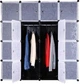 Складана шафа-органайзер для речей Storage Cube Cabinet МР 416-102 146Х37Х146 см пластикова тумба на 16 секцій поличка для одягу та взуття Чорна - зображення 1