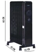 Масляный обогреватель Kumtel KUM-1240S Black (13 секций, 2500Вт) - изображение 6