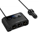 Адаптер автомобільний 3 в 1 HOCO Anshun Z64, 2USB, 2Type-C, чорний - зображення 1