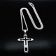 Кулон у вигляді хреста з гіпоалергенної нержавіючої сталі Hollowcross, сріблястий - зображення 4