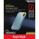Зовнішній накопичувач SSD Portable 2TB SanDisk Extreme V2 Sky Blue USB 3.2 Type-C 1050/1000MB/s (SDSSDE61-2T00-G25B) - изображение 9