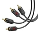 Кабель RCA 2 на 2 для подключения аудио устройств 1.5 м с золочеными контактами из меди черный - изображение 6