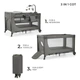 Ліжко-манеж 2в1 Kinderkraft Joy 2 з пеленатором, Dark Grey - изображение 2