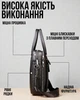 Мужская кожаная сумочка 39х29х10, деловая сумка для ноутбука и папок А4, практичный кожаный портфель для бизнеса, черный - изображение 3