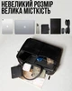 Мужская кожаная сумочка 39х29х10, деловая сумка для ноутбука и папок А4, практичный кожаный портфель для бизнеса, черный - изображение 4