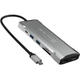 Концентратор J5create USB-C 9-in-1 2xUSB 3.2 + 2xUSB-C PD + 2xHDMI 4K + DisplayPort + SD/TF + RJ45 1000Mbps gray (JCD397-N) - зображення 1
