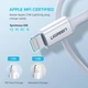 Дата кабель USB-C to Lightning 1.0m 3A US171 white Ugreen (10493) - зображення 4