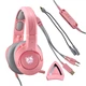 Наушники Onikuma K9 Cat Ear 3.5mm USB противоударные для ПК и мобильных устройств розовые - изображение 3