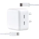 Зарядное устройство Apple 35W Dual USB-C с кабелем Type-C на Lightning белое - изображение 1