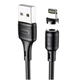 Кабель Lightning 2.4A Hoco X52 магнітний для заряджання iPhone 1м чорний з одностороннім підключенням - зображення 8