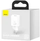 Зарядний пристрій Baseus Super Si Quick Charger 20W USB Type-C Quick Charge 3.0 білий - зображення 3