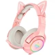 Наушники Onikuma K9 Cat Ear 3.5mm USB противоударные для ПК и мобильных устройств розовые - изображение 4