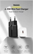 Зарядний пристрій Baseus Super Si Quick Charger 25W USB Type-C чорний - зображення 9