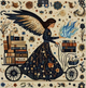 Набір для вишивання за нанесеною на канву схемою "Book Fairy".AIDA 14CT printed, 40*40 см - зображення 7
