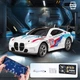 Маленькая дрифт машинка BMW M3 1:64 на пульте управления с подсветкой, металлическая модель БМВ на радиоуправлении белая - изображение 2