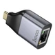 Адаптер USB C To RJ45 Hoco UA35 для ноутбуков и ПК Gigabit Ethernet подключение к интернету без драйверов - изображение 5