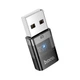 Адаптер USB A на USB C Hoco UA36C чорний для заряджання та передачі даних 5V 2A 3A з підсвічуванням та текстурою - зображення 1