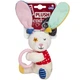 Іграшка для собак Зайчик з кільцем та пищалкою GiGwi Plush, текстиль, термопластична гума, 16 см - зображення 2