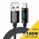 Кабель зарядний Essager USB-A to Type-C Enjoy LED Digital Display 7A 2м Black (EXCT-XYA01-P) - зображення 1