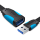 USB кабель-удлинитель Vention USB 3.0 Male to USB Female 5 Гбит/с 0.5 м Black (VAS-A13-B050) - изображение 1