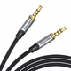 Аудіокабель Vention TRRS Jack Aux 3.5 мм плетений 0.5 м Black/ Grey (BAQHD) - зображення 1